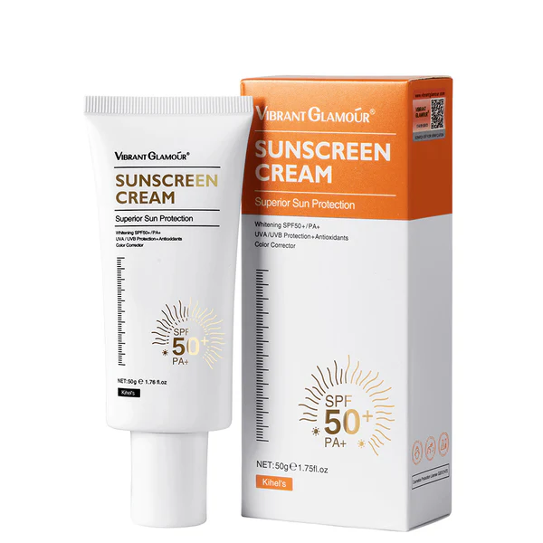 6974677490195.webp واقي الشمس للتبييض مفعم بالحيوية مع عامل حماية من الشمس SPF50+ UVA/UVB - 50 جم من فايبرنت جلامور - الصورة 1